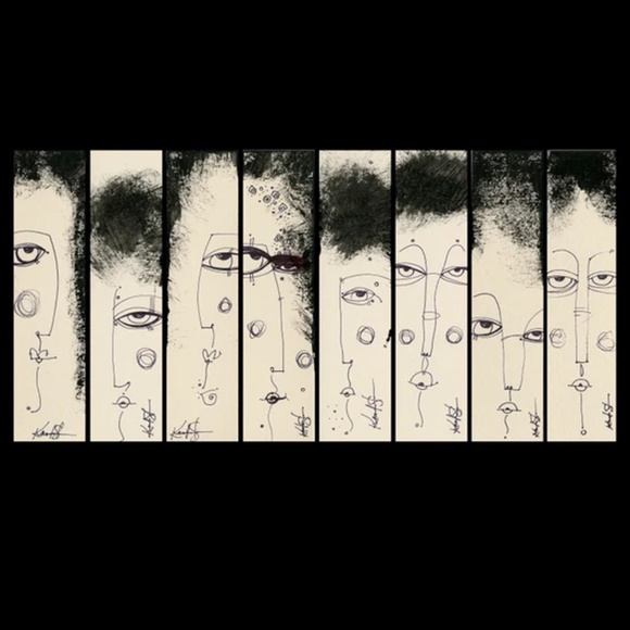 Abstract Face art - Funky Face Collection 2 - Set of 8 - by Kathy Morton Stanion - Picture 1 of 4